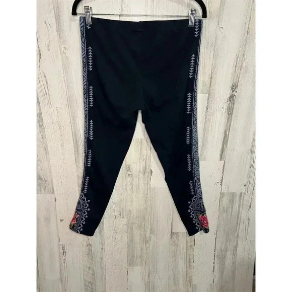 Johnny Was Women's Medium Floral Embroidered Leggings Multicolor Navy‎ Blue - Picture 5 of 7
